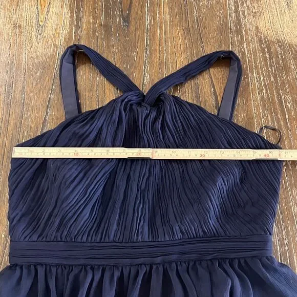 J.Crew Dark Navy Chiffon Dress – Style 56002 – Size 10 - Picture 7 of 14